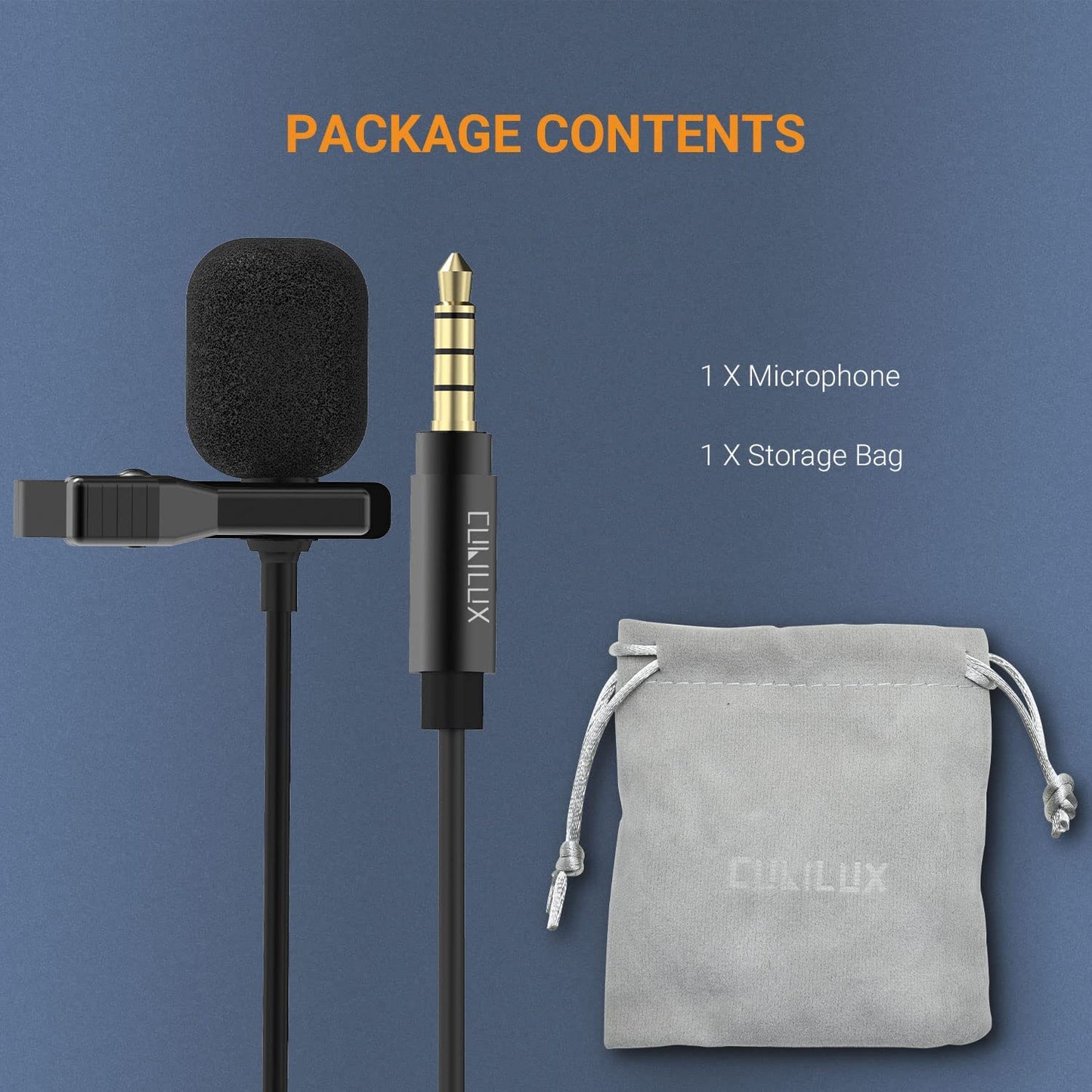 Cubilux 3.5Mm Phone Microphone with High Sensitive ECM for Loud and Clear Recording, Omnidirectional 1/8” TRRS Mini Lavalier MIC, External Clip Lapel Vlog MIC for Android Smartphone, Laptop, 5 Feet Cubilux