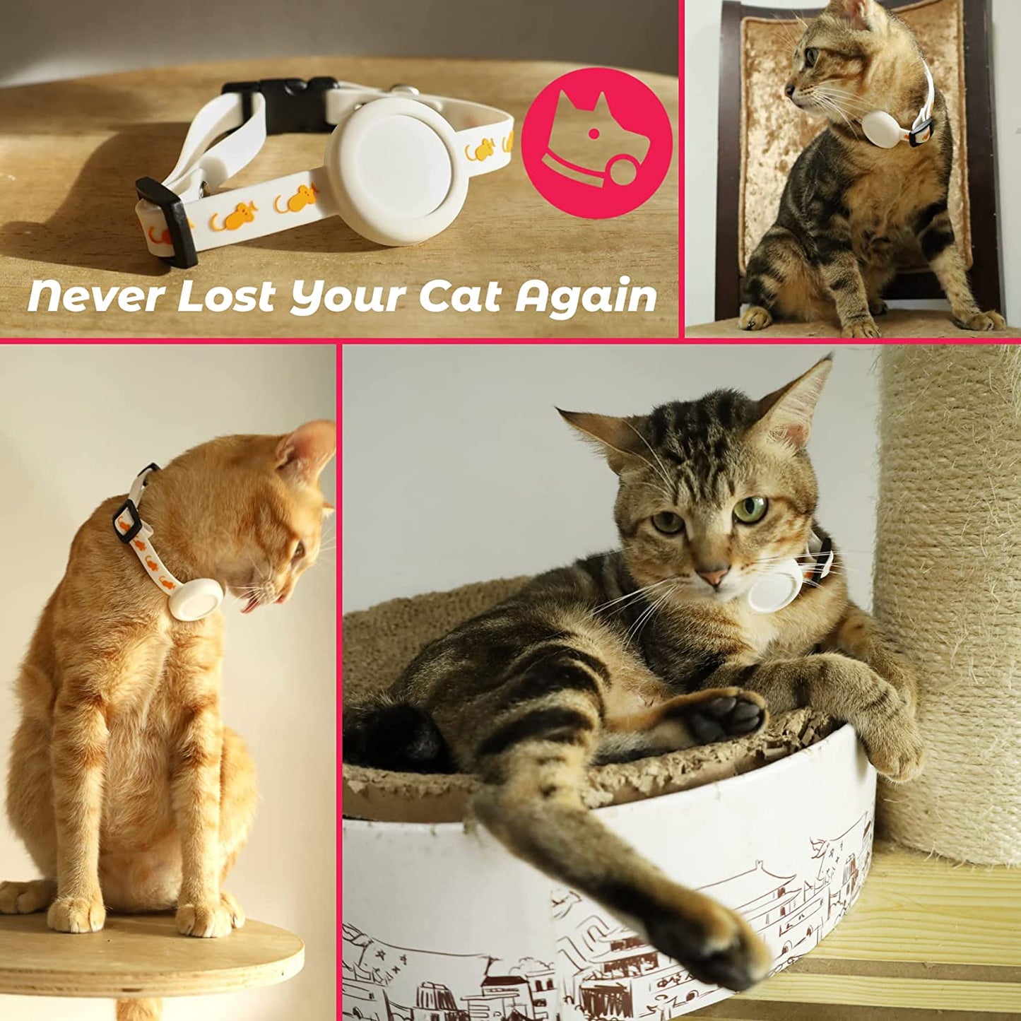 FOSSA Airtag Cat Collar W/Bell, Black FOSSA