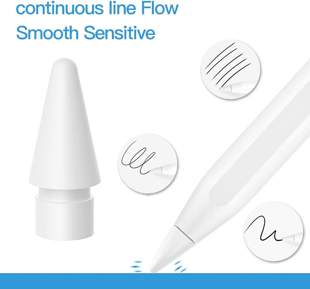 Replacement Tips Compatible with Apple Pencil 2 Gen Ipad Pro Pencil - Ipencil Nib for Ipad Pencil 1 St/ 2 Gen White 4 Pack AWINNER