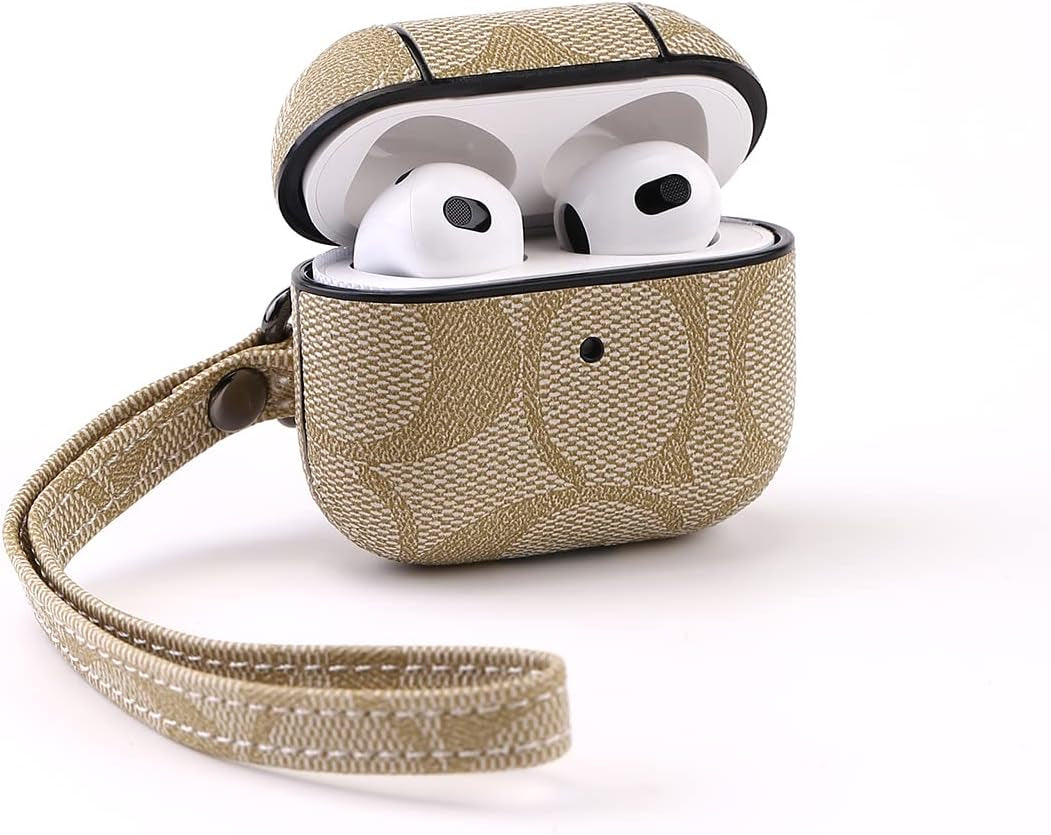 Raimot Airpods 3Rd Leather Elegant Case with Keychain Fully Protective Case for Airpods Accessories Gifts (Airpods 3Rd) Raimot Airpods 3rd generation