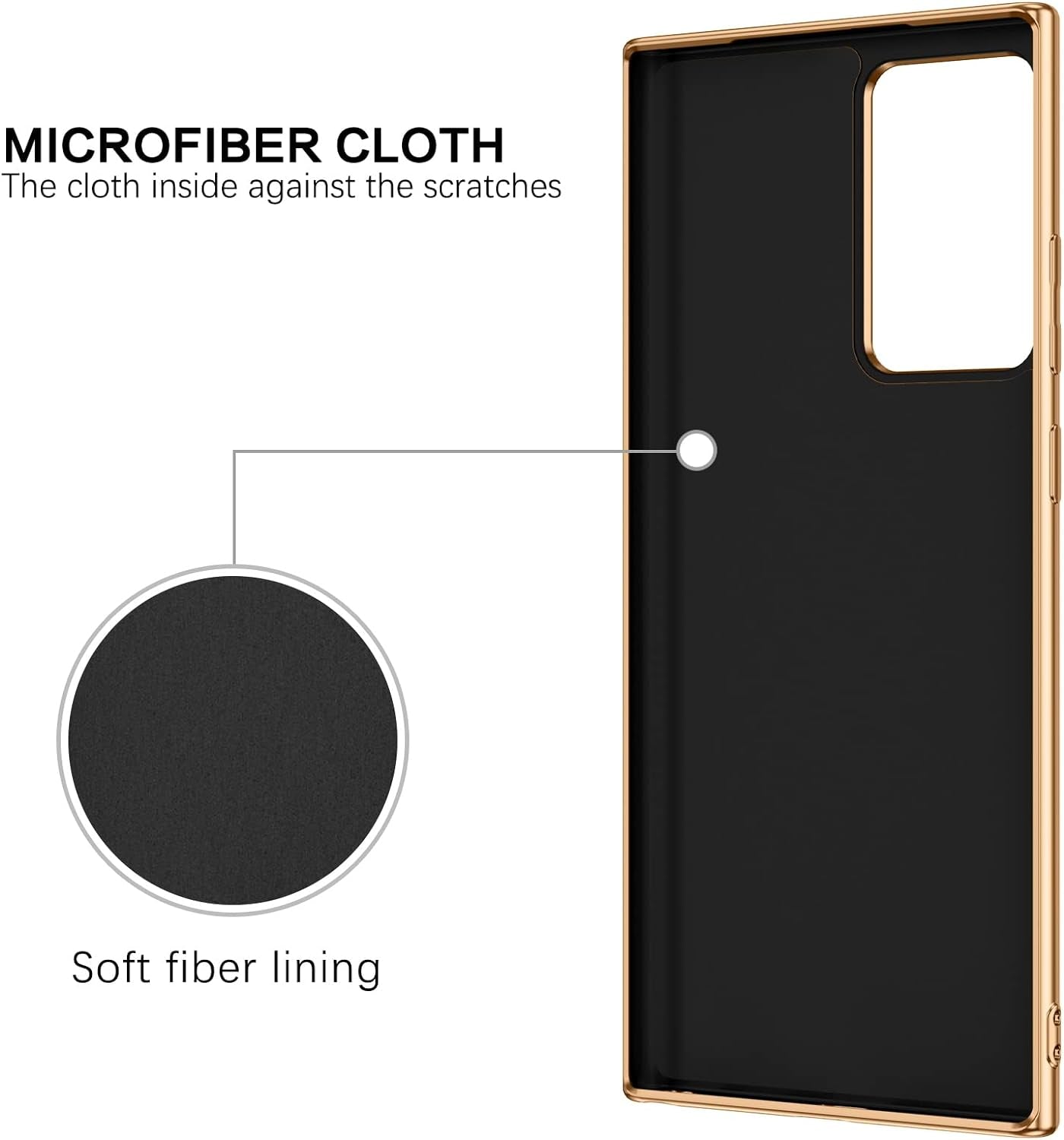 VENINGO Note 20 Ultra Case, Galaxy Note 20 Ultra Case, Slim Fit Soft 360° Ring Holder Kickstand Magnetic Car Mount Supported Shockproof Protective Cover for Samsung Note 20 Ultra 5G 6.9", Black/Golden VENINGO