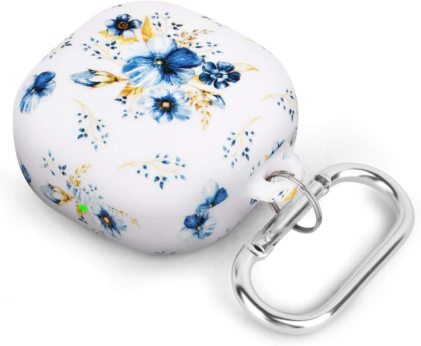 AIRSPO Floral Print Silicone Case Compatible with Samsung Galaxy Buds 2 Case (2021) / Galaxy Buds Pro Case (2021) / Galaxy Buds Live Case (2020) (Black Rose) AIRSPO Blue Flower
