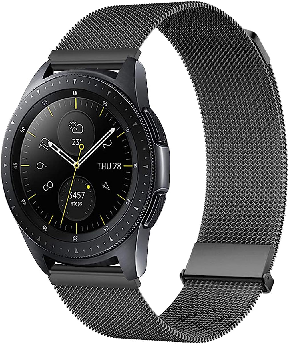 Mrotech Bands Compatible with Samsung Galaxy Watch 4 40Mm 44Mm/4 Classic 46Mm 42Mm/Active/Active2/3 41Mm Band 20Mm Quick Release Strap Metal Stainless Steel Wristband Magnetic Milanese Mesh Loops MroTech mesh Grey