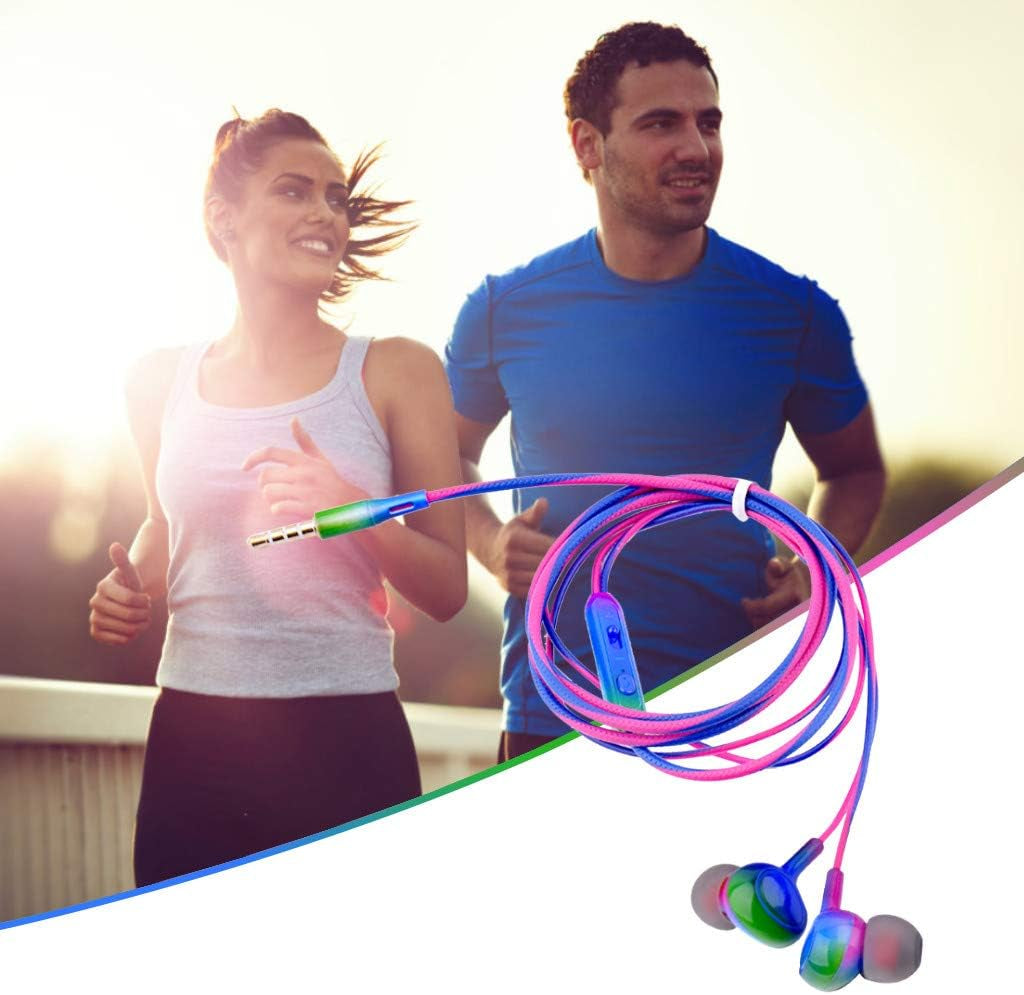 Cigou Colorful Gaming Wired Gradient Earphones with MIC for Smartphones Tablets Laptop Cigou