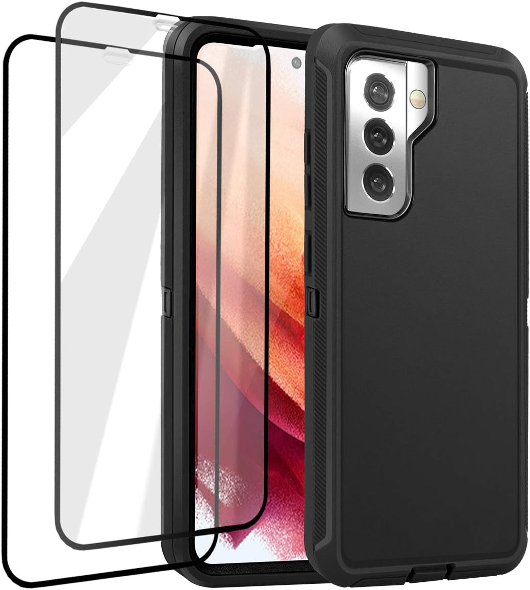 Aicase for Galaxy S21 Ultra Case with Screen Protector, Heavy Duty Drop Protection Full Body Rugged Shockproof/Dustproof 3-Layer Military Grade Tough Durable Phone Cover for Samsung Galaxy S21 Ultra AICase Black Galaxy S21 Plus