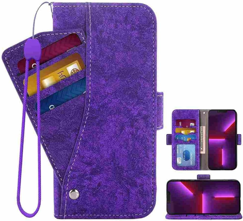 DIIGON Phone Cover Folio Wallet Case for LG G8, Premium PU Leather Slim Fit Cover for LG G8, 1 Photo Frame Slot, Prevent Scratches, Black DIIGON Purple Lg Q6