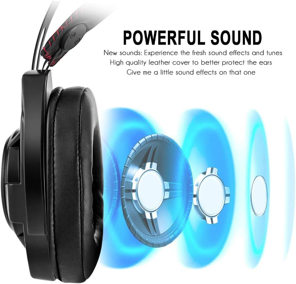 Surround Sound Stereo Gaming Headset Noise Cancellation Over-Ear Gaming Headphones for PC Laptop Tablet Smart Phone THER