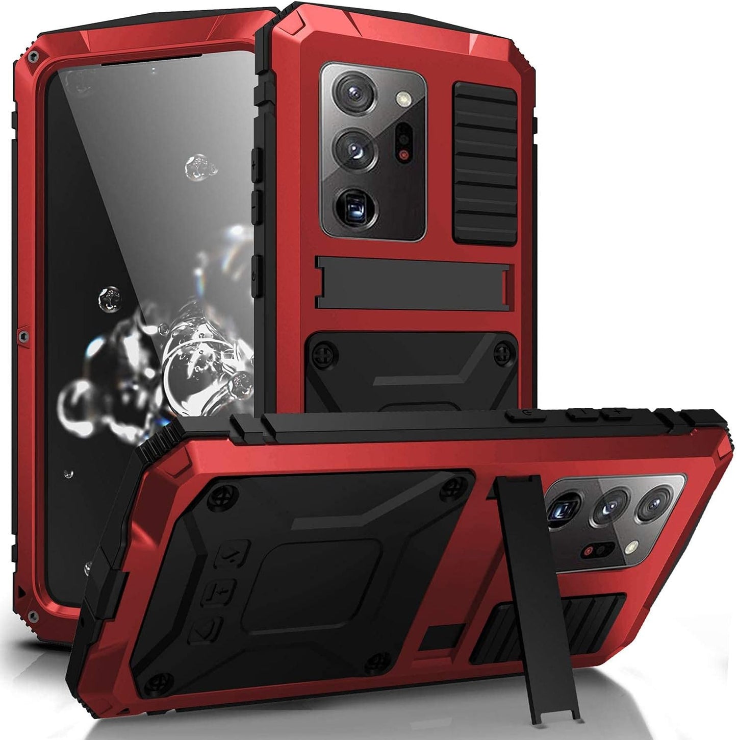 Simicoo Samsung Note 20 Ultra Metal Case with Screen Protector Military Rugged Heavy Duty Shockproof with Stand Camera Protector Full Cover Case for Note 20 Ultra (Yellow) Simicoo Red