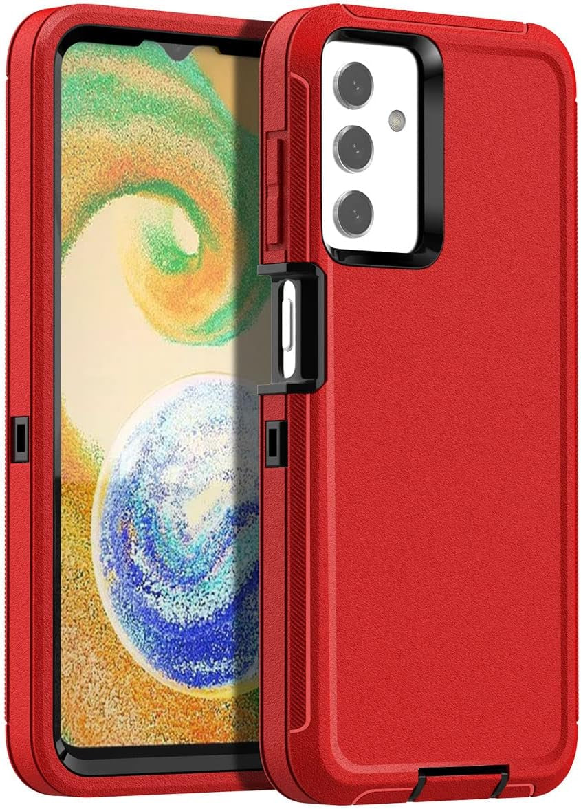 Aicase for Galaxy A04S/A13 Case(6.5")+Belt Holster,Heavy Duty 3-Layer Rugged Phone Cover,Durable Military Grade Protection Shockproof/Drop Proof/Dust-Proof Protective for Samsung A04S/A13 5G 2022 AICase Red/Black_01