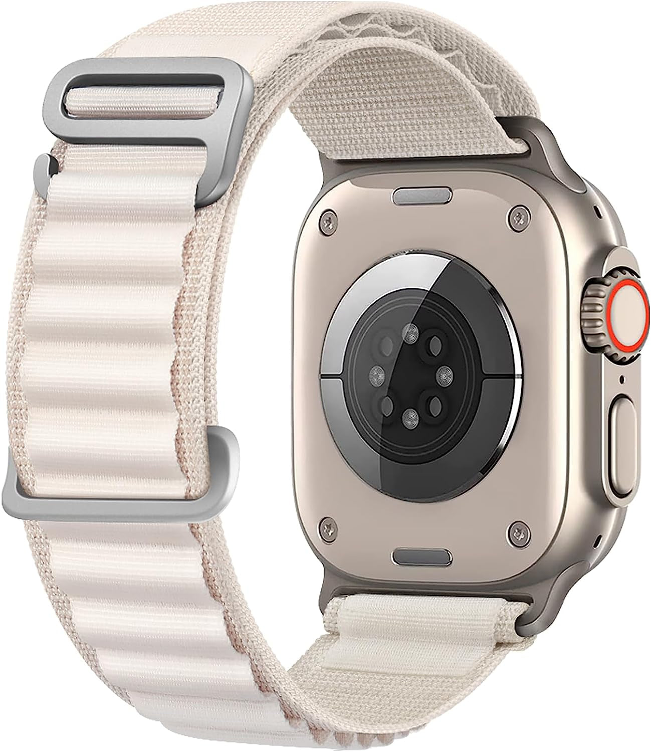 Alpine Loop Compatible with Apple Watch Band 49Mm 45Mm 44Mm 42Mm 41Mm 40Mm 38Mm, Women Men Nylon Sport Solo Loop Rugged Wristband with G‑Hook for Iwatch Utral Series 8 7 6 5 4 3 2 1 SE VUTOT Starlight 49mm/45mm/44mm/42mm