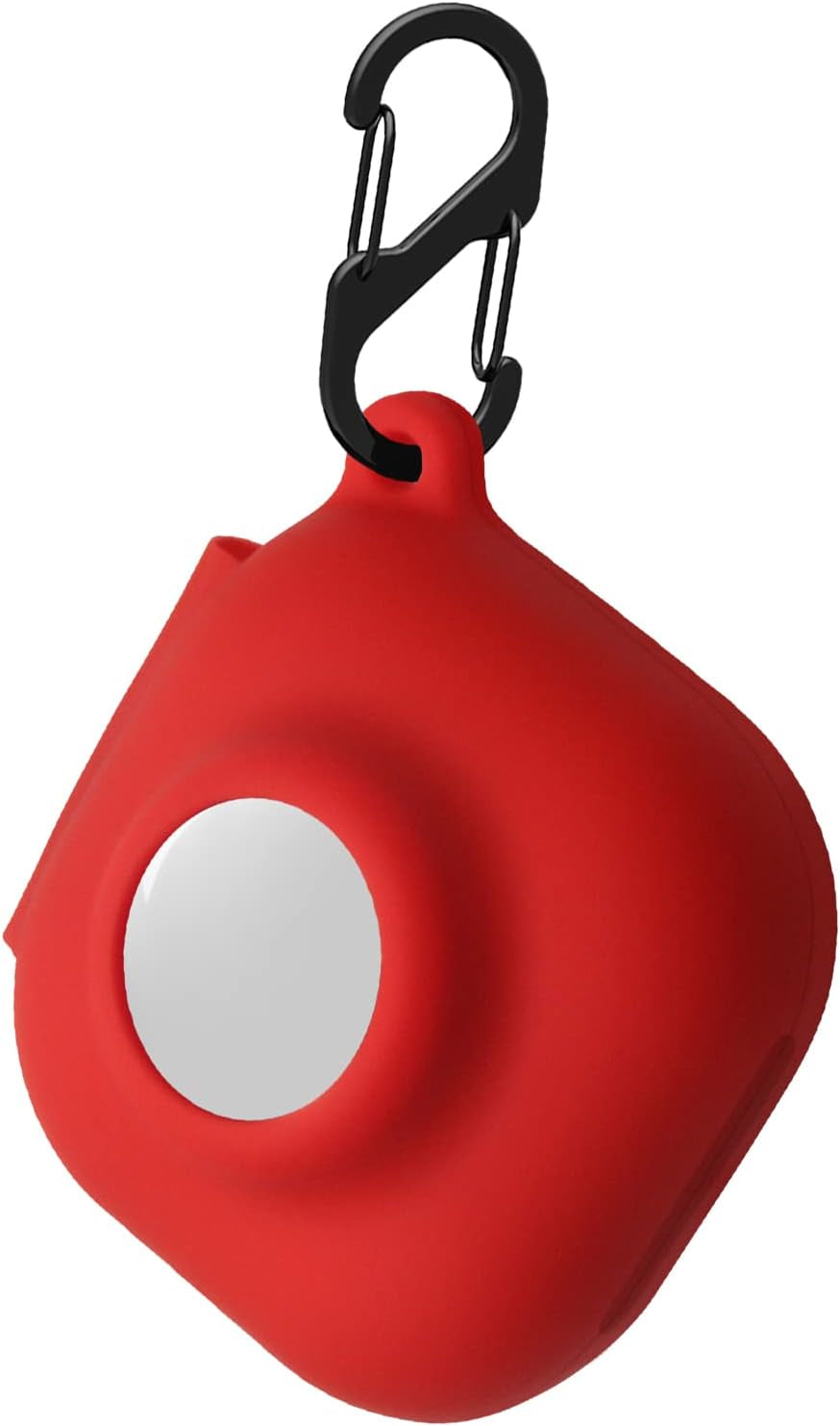 Geiomoo Silicone Case Compatible with Air Tag and Beats Fit Pro, 2 in 1 Protective Cover with Carabiner (Navy Blue) Geiomoo Red