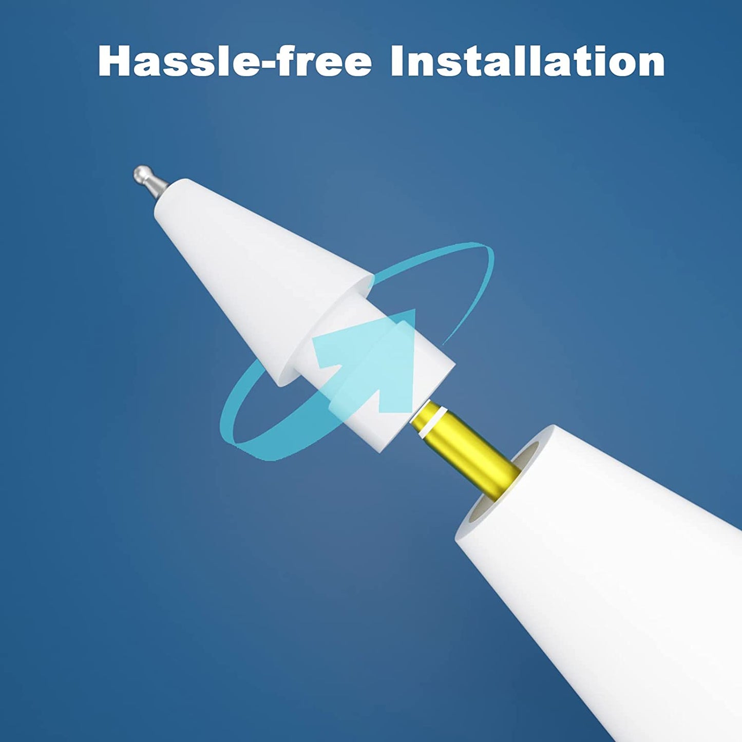 Upgraded Fine Point Pen like Writing Pencil Tips Compatible with Apple Pencil Gen 1St,2Nd, Paper-Feel Wear Out Resistance Ipad Pencil Nibs Fits for Apple Ipad Pro Pen,2 Pack White BPOPO