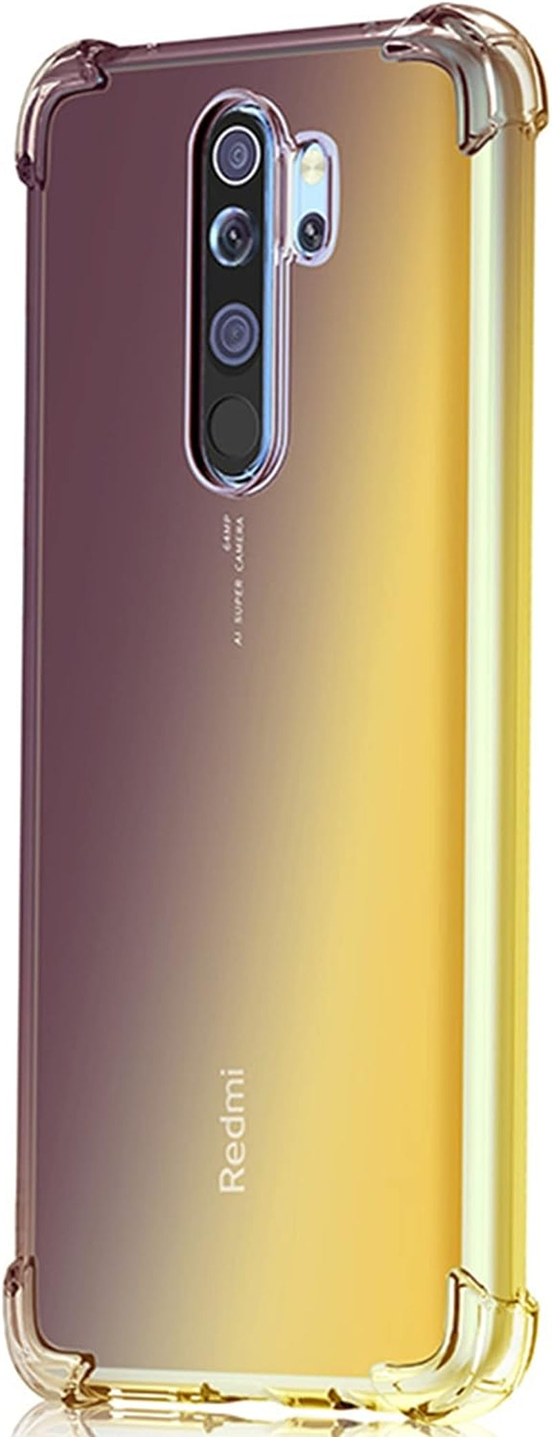 HUANGTAOLI Case Compatible with Xiaomi Redmi Note 8 Pro, Slim Soft TPU Shockproof Transparent Crystal Clear Phone Case Cover with Corner Bumper HUANGTAOLI Black/Gold