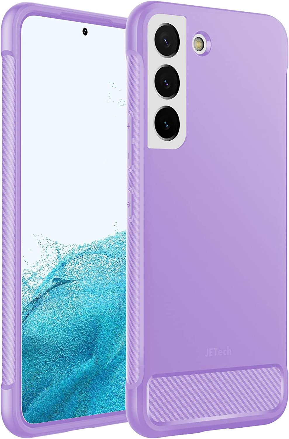 Jetech Slim Fit Case for Samsung Galaxy S22 5G 6.1-Inch, Thin Phone Cover with Shock-Absorption and Carbon Fiber Design (Pink) JETech Light Purple