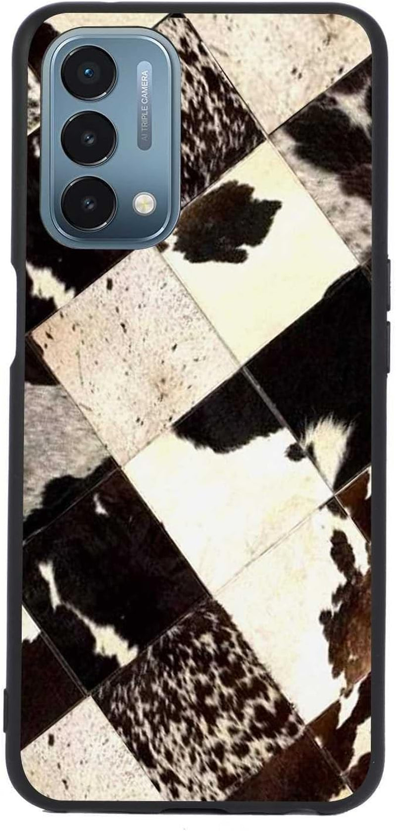 KSHSAA Designed for Oneplus Nord N200 5G Cowhide Case, Cowhide Brown Western Animal Print for Oneplus Case Women Men, Soft Silicone Shockproof Fashion Case for Oneplus KSHSAA Farmgirl Fun