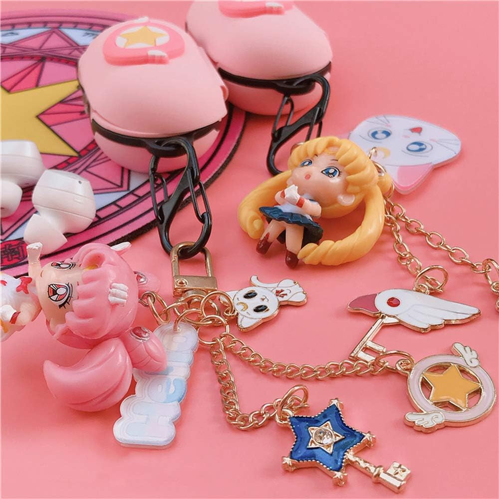 Case Cover for Galaxy Buds/Buds+ Plus, Kpurple Cartoon Sailor Moon Soft Silicone Protective Compatible with Samsung Galaxy Buds 2019 2020, for Girls Kids Teens Buds+ plus (A 1) INHCH