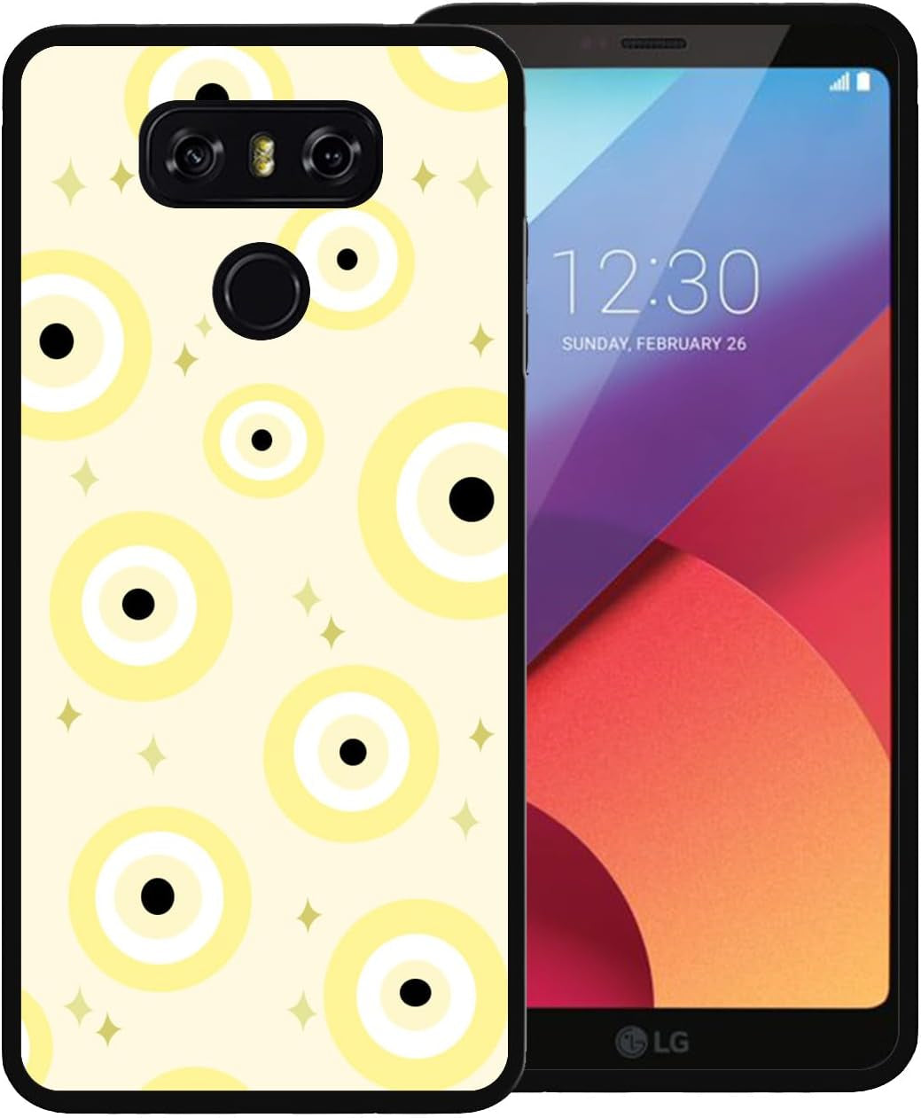 Zaztify Phone Case for LG G6/G6 Plus, Orange Evil Eye Turkish Demon Eyes Ojo Turco Naranja Cute Shockproof Protective Anti-Slip Thin Soft Cover Shell zaztify Yellow Eye