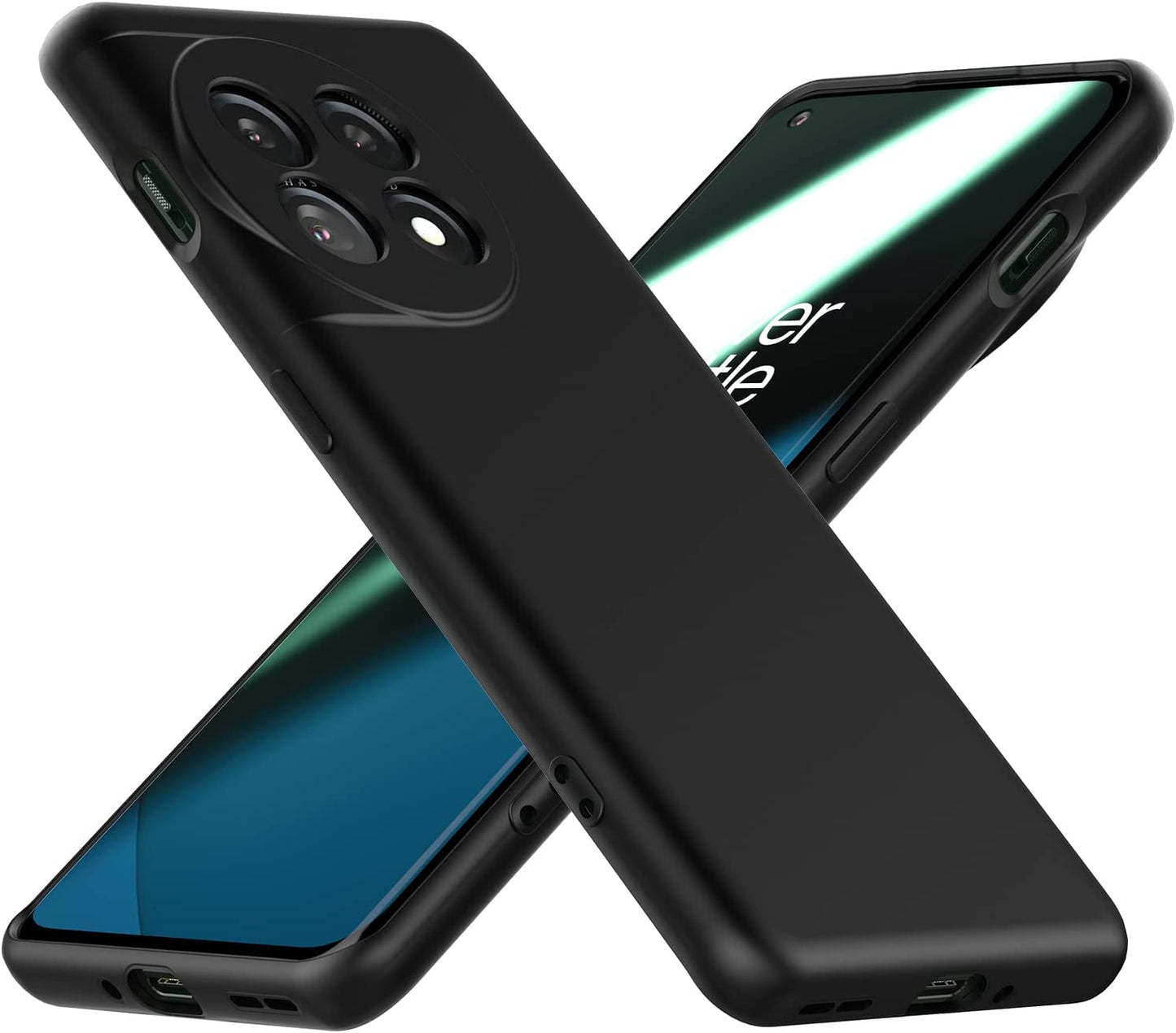 Cresee Case for Oneplus 11 5G, Thin TPU Cover with Camera Protection Soft Interior Slim Phone Case for Oneplus 11 - Green Cresee Black 1+11