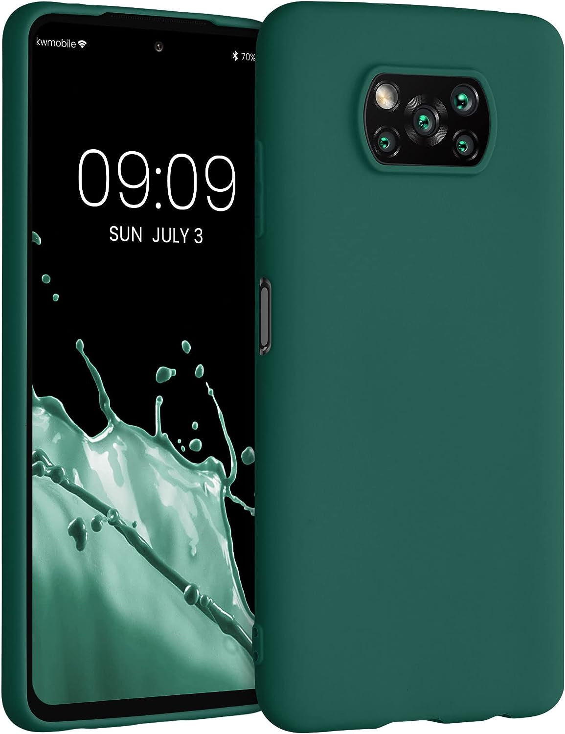 Kwmobile Case Compatible with Xiaomi Poco X3 Nfc/Poco X3 Pro Case - Soft Slim Protective TPU Silicone Cover - Arctic Night KW-Commerce Turquoise Green