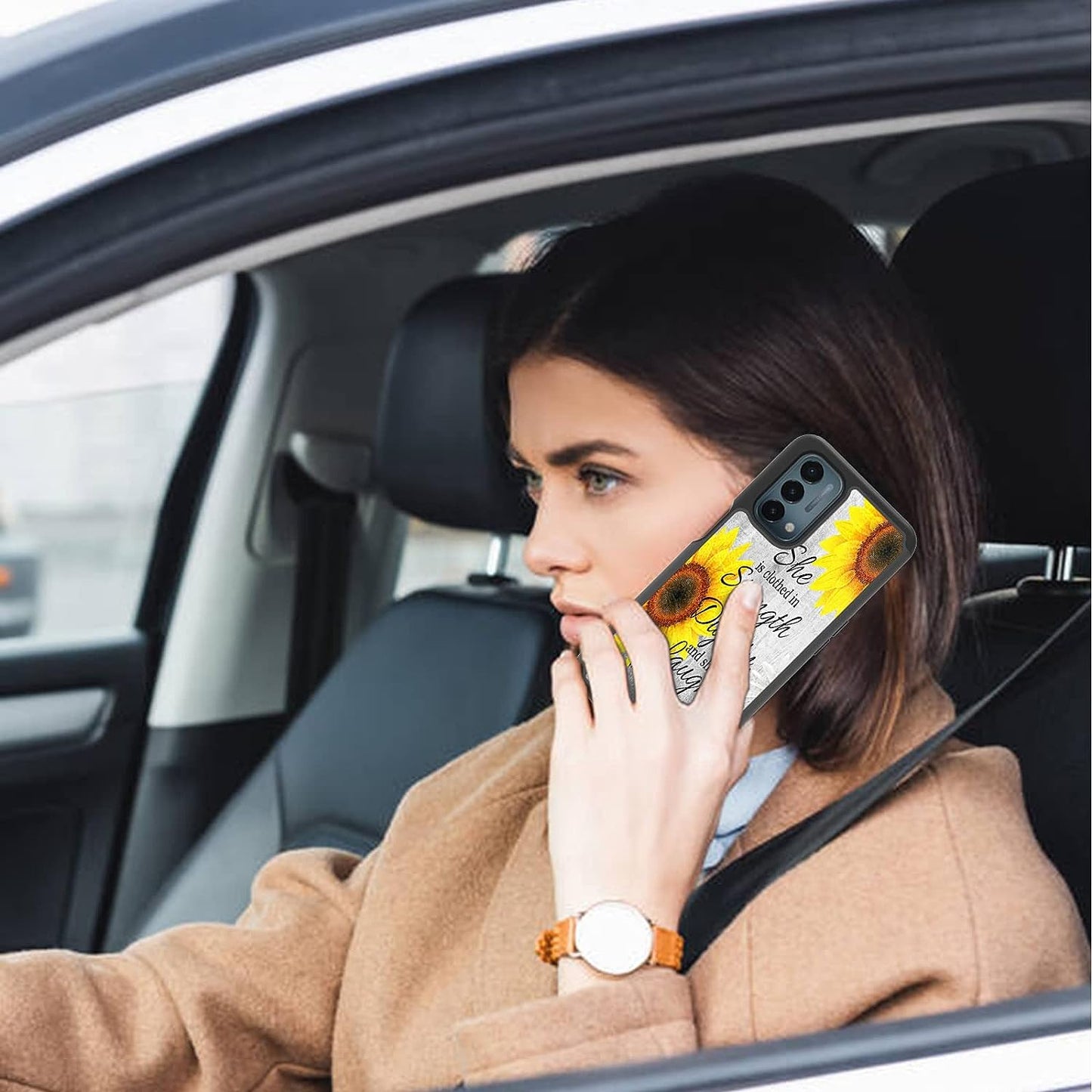 BWEGRHE Phone Case for Oneplus Nord N200 5G 6.49"(2021 Released), Dual Layer Heavy Duty Shockproof Hard PC + Soft Silicone Rubber Sturdy Nord N200 5G Phone Shell Proverbs 31:25 Cute Cover JStar