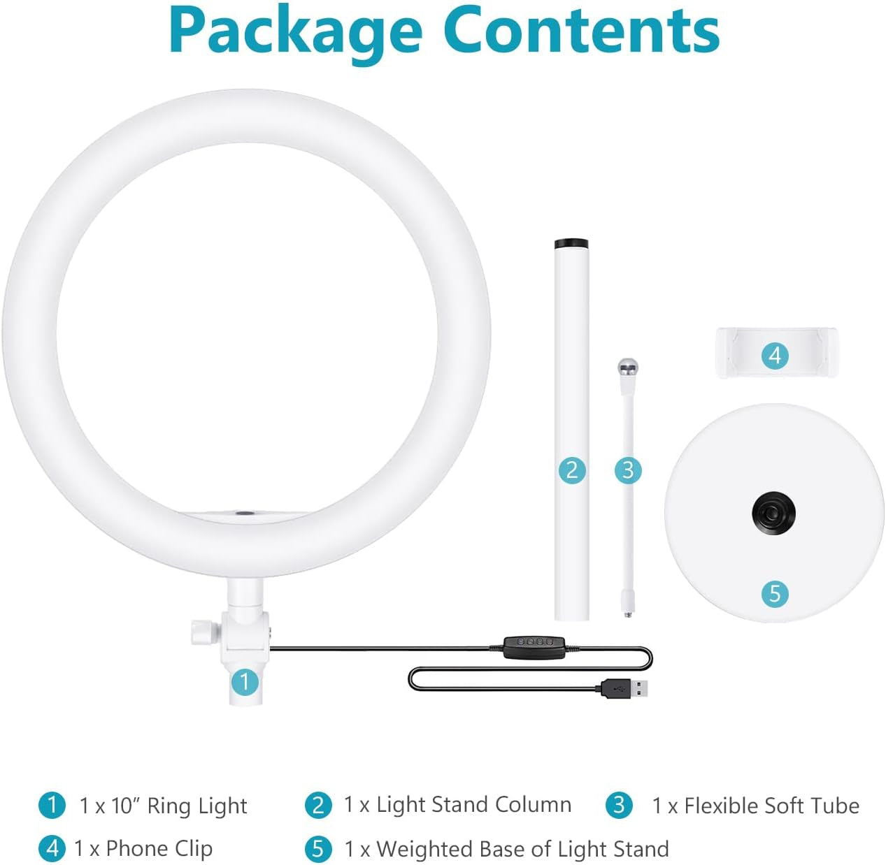 Neewer Selfie Ring Light for Laptop Computer, 10" Dimmable Desktop LED Circle Light with Stand/Phone Holder/3 Light Modes for Video Conference/Webcam Chat/Makeup/Live Stream/Selfie (White) NEEWER