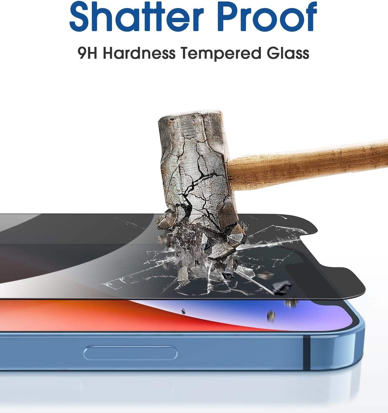 Amfilm (2 Pack) Onetouch Compatible with Iphone 14/Iphone 13/Iphone 13 Pro Privacy Screen Protector 9H Tempered Glass 6.1" anti Spy Private Edge to Edge Full Coverage with Easy Installation Kit TechMatte