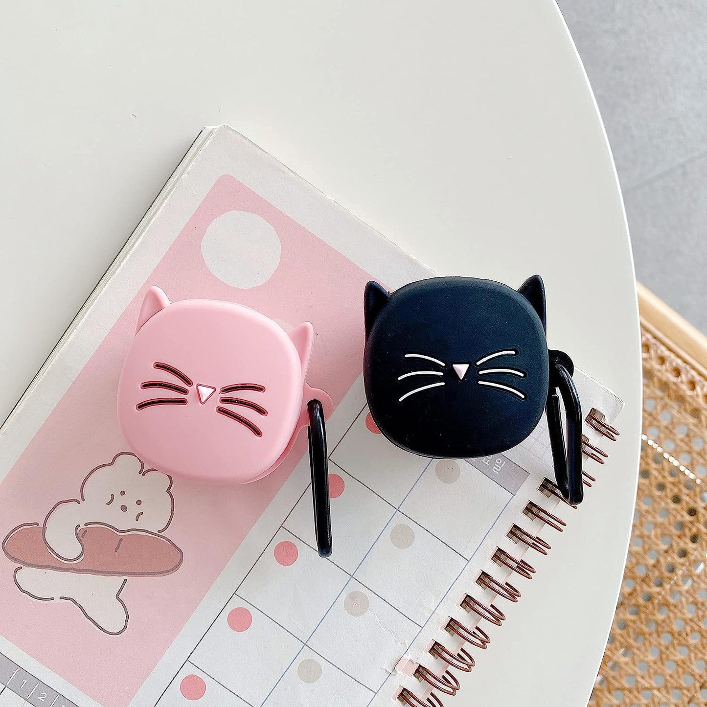 Autolife Case for Samsung Galaxy Buds Live/Galaxy Buds Pro, Shockproof Silicone Protective Cover Cute Cartoon Design Compatible with Galaxy Buds 2(2021) Charging Case for Girls Boys Black Cat Autolife