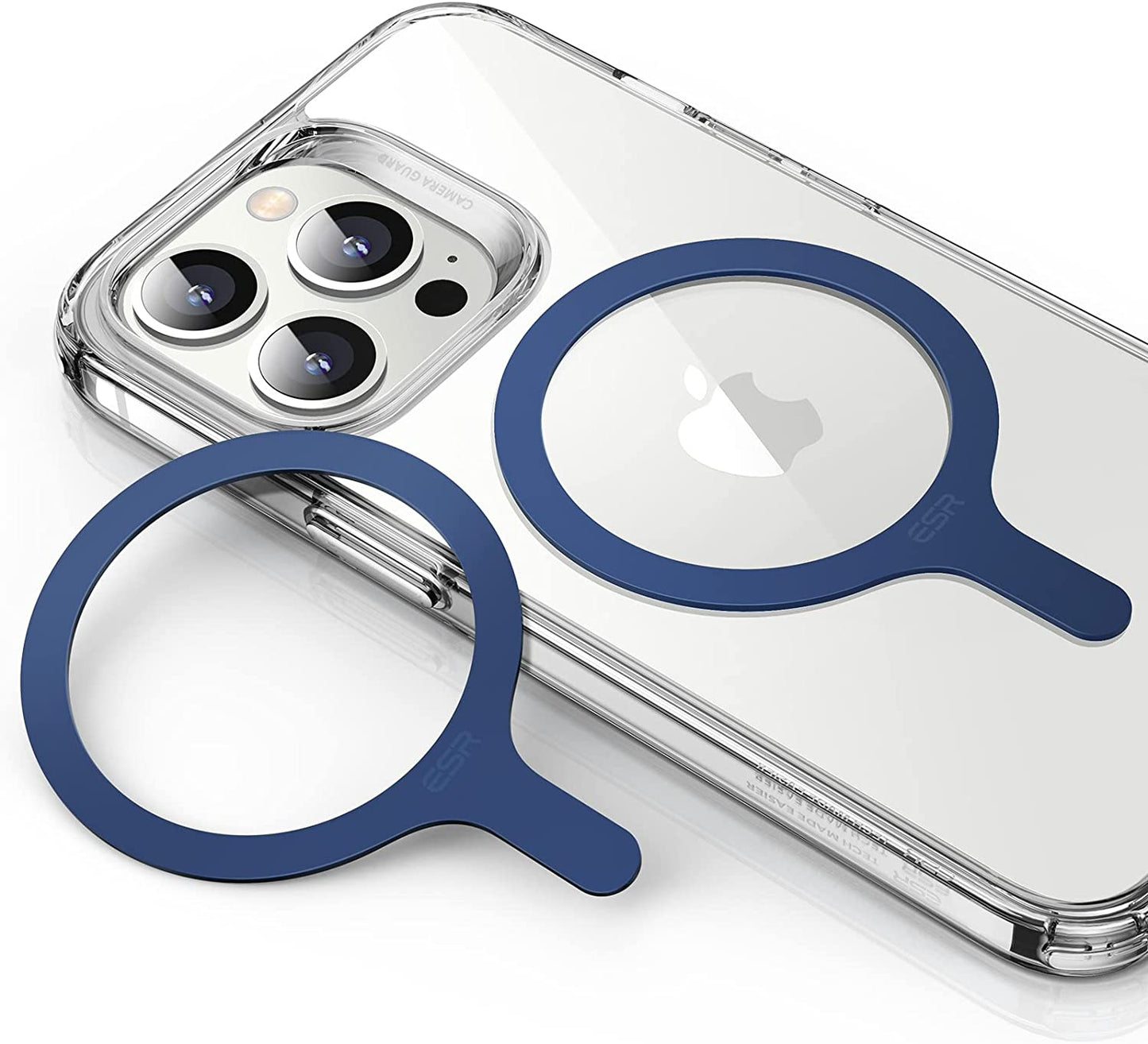 ESR Magsafe Ring 360 (Halolock), Magsafe Sticker, Magsafe Magnet, Universal Magnetic Conversion Kit for Iphone 14/13/12/11/X Series, Galaxy S22/S21/20 and More, 2 Pack, Magsafe Accessories, Black Electronic Silk Road Corp Blue