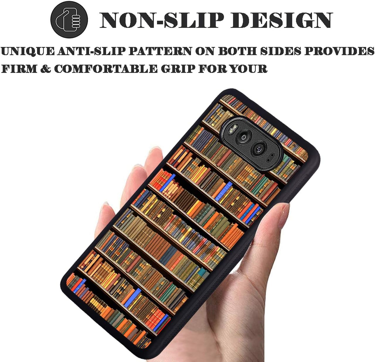 LG V30 Case,Books in Library Design Slim Impact Resistant Rubber Protective Case Cover for LG V30/LG V30 Plus/Lg V30S/Lg V35/LG V35 Thinq Log Zog