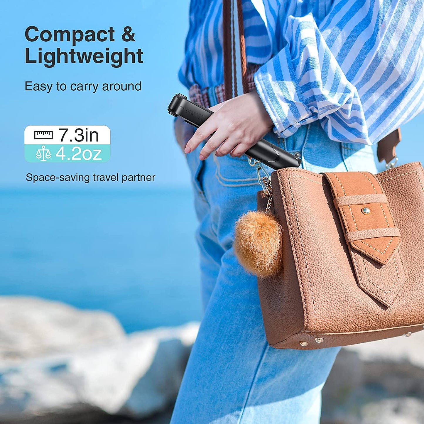 Phone Tripod Stand, Selfie Stick Tripod - Extendable Tripod Stick with Remote - Wireless Selfie Stick Tripod, Portable Tripod for Phone (Black) AutoYet