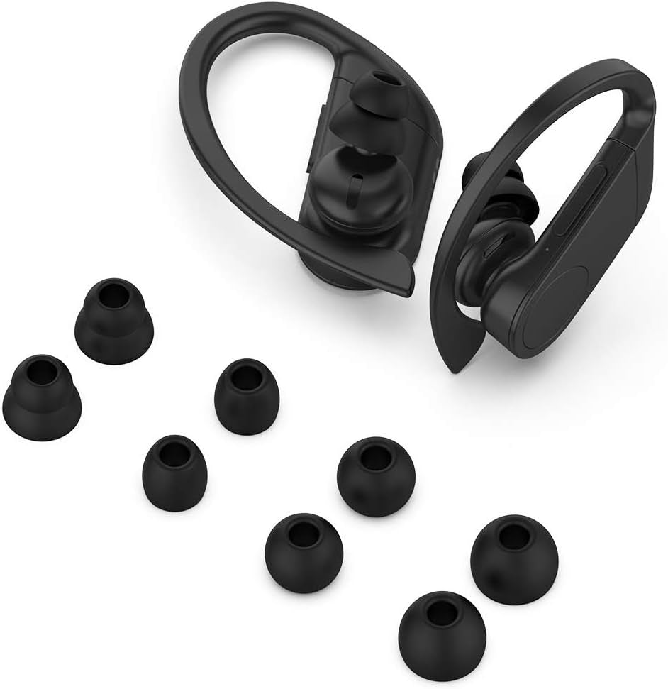 Disscool Eartips Case for Powerbeats3/Powerbeats Pro, Soft anti Drop Silicone Protective Cover for Powerbeats3/Powerbeats Pro (Black) Disscool
