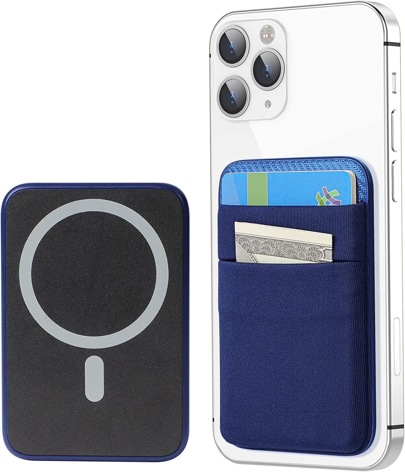 Senose Magnetic Wallet Compatible for Magsafe, Phone Wallet Card Holder Compatible for Iphone 14 Pro Max/14 Pro/14 Plus/14/13 Pro Max/13 Pro/13/12 Pro Max/12 Pro/12, Mag Safe Case (Black) Senose Dark Blue