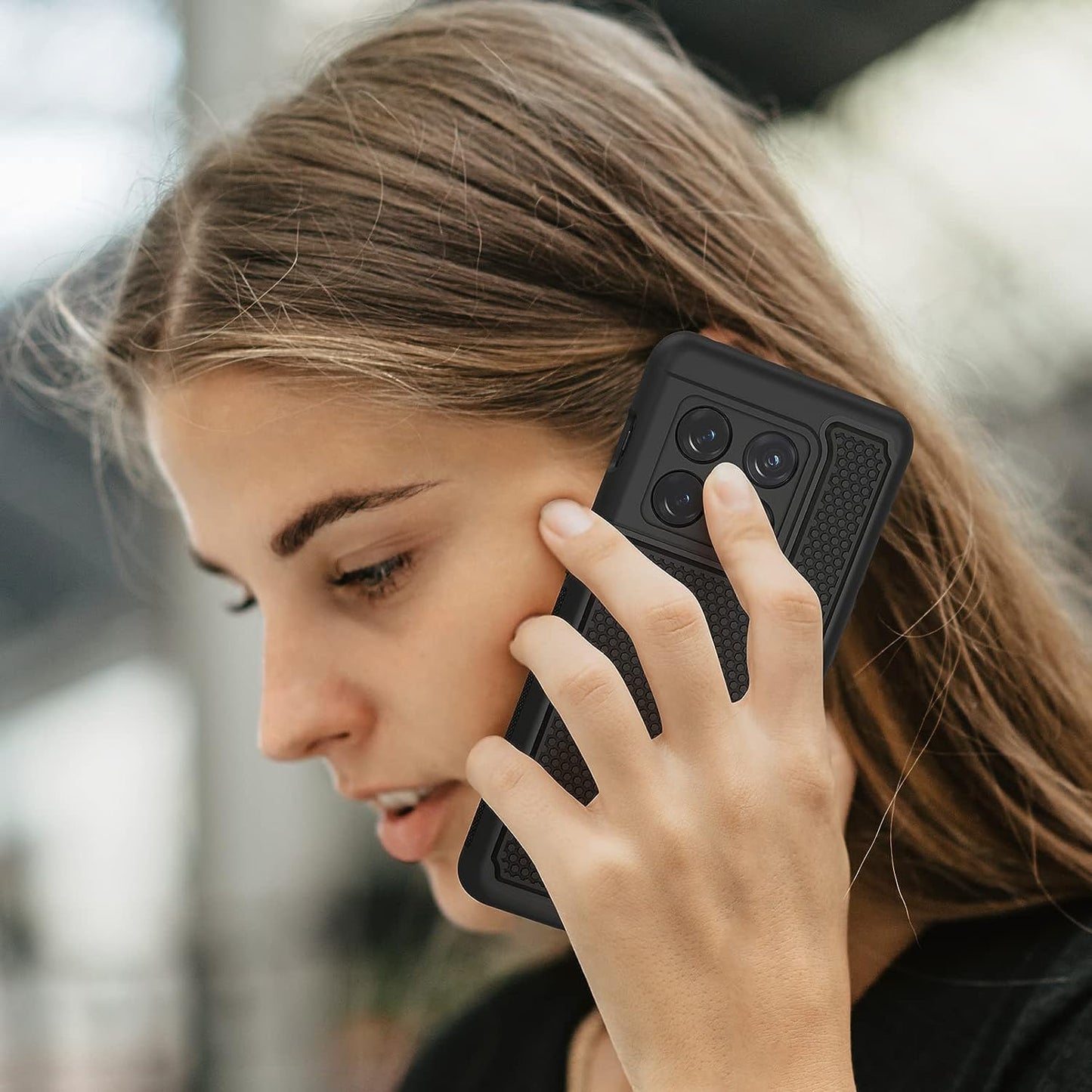 BNIUT for Oneplus 10 Pro Case Shockproof: Dual Layer Protective Heavy Duty Cell Phone Cover Rugged with Non Slip Textured Back - Military Protection Bumper Tough - 6.7Inch (Matte Black) binghexin