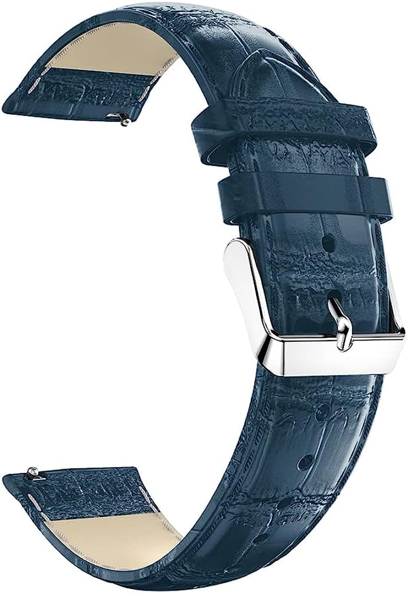 MAALYA Leather Watchband for Garmin Vivoactive 4 3 Music/Venu SQ Quick Release Strap for Garmin Venu 2 plus Watch Band MAALYA Blue For Vivoactive 3