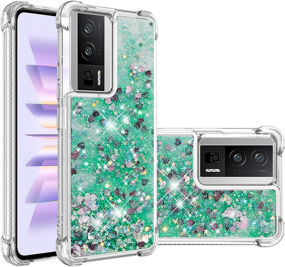 LEMAXELERS Case for Xiaomi Poco F5 5G, Bling Glitter Liquid Clear Case Floating Quicksand Shockproof Protective Sparkle Silicone Soft TPU Case for Xiaomi Poco F5 5G. YBL Love Rose LEMAXELERS Love-1 Xiaomi Poco F5 Pro 5G