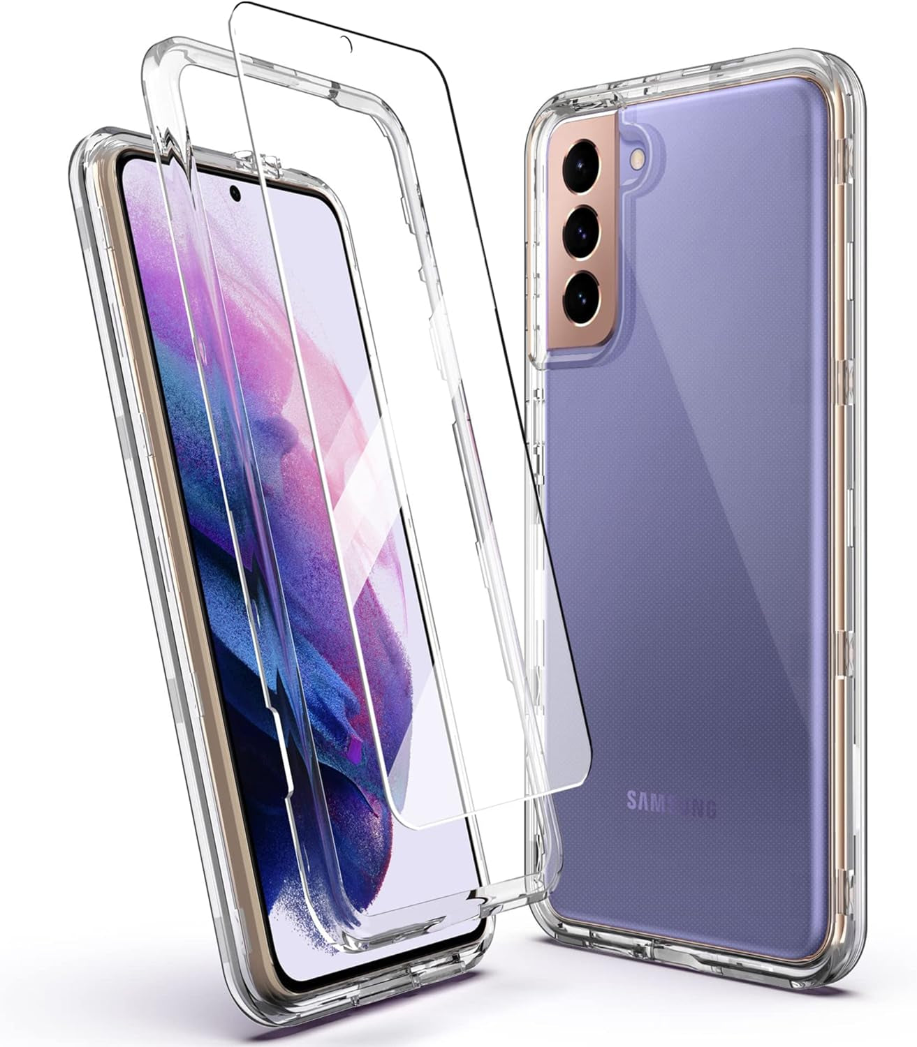 KIOMY Glitter Case for Galaxy S21 plus - Shockproof Bumper, Slim Fit, Flexible TPU, Wireless Charging Compatible KIOMY B-Full Body For S21 Plus