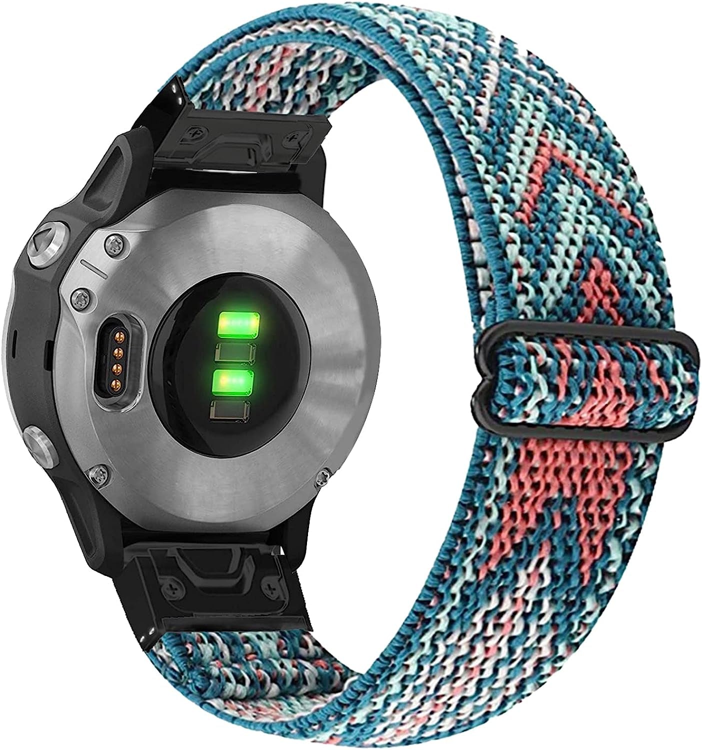 Abanen Elastic Watch Bands for Fenix 7S / Fenix 6S / Fenix 5S / Descent Mk2S, Quick Fit 20Mm Soft Nylon Stretchy Embroidery Loop Breathable Wristband Strap for Garmin Fenix 5S Plus Abanen Blue Pink-Black Quick Fit