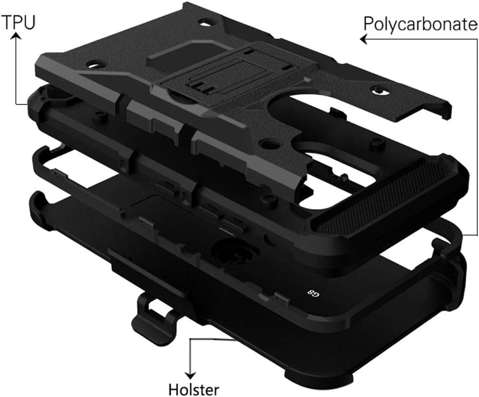 LG G8 Thinq Case, LG G8 Case, with Screen Protector Belt Clip Holster Built-In Kickstand, Telegaming Shock Absorption Heavy Duty Hybrid Amor Phone Case for LG G8 Thinq/Lg G8 Ivy