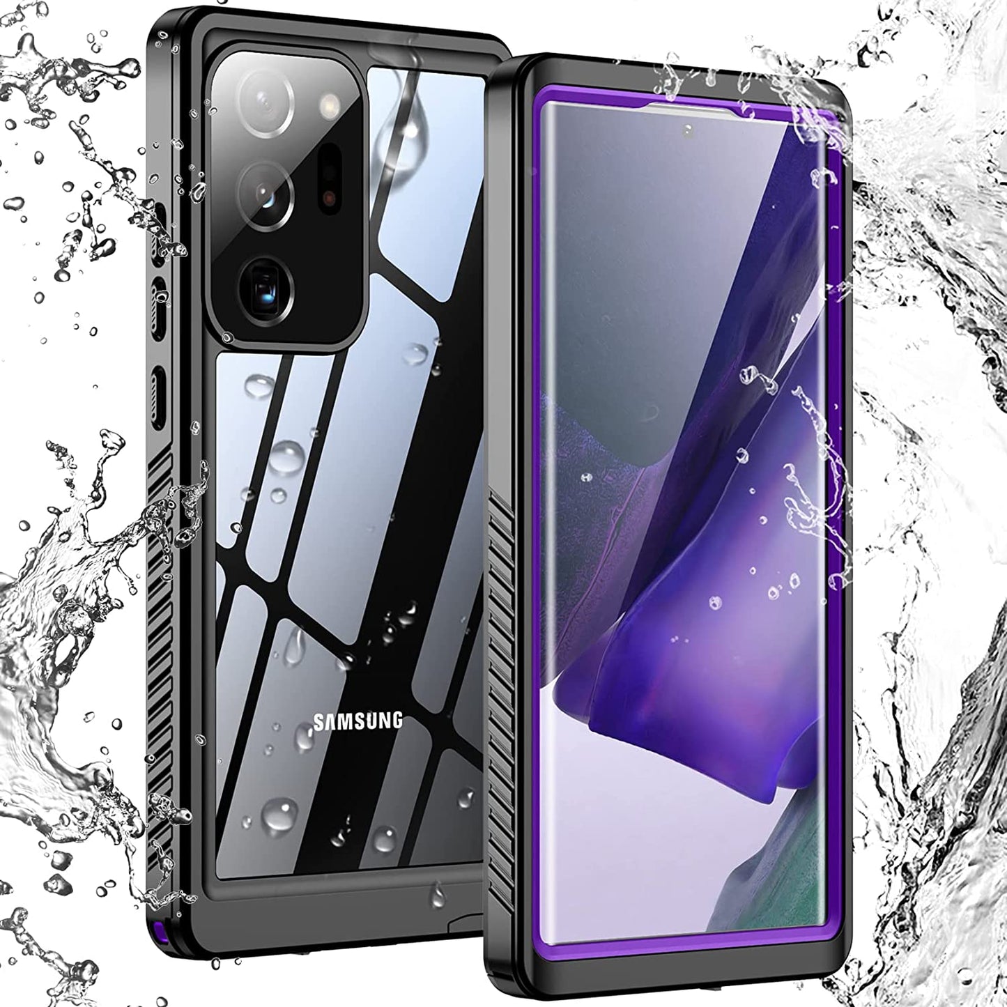 Temdan for Samsung Galaxy Note 20 Ultra Case Waterproof, Built in Screen Protector 360° Full Body Heavy Duty Shockproof IP68 Waterproof Note 20 Ultra Case for Samsung Note 20 Ultra 5G 6.9"-Blue Temdan Purple