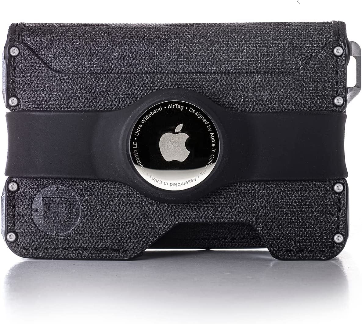 Dango D03 Dapper Bifold EDC Wallet - Made in USA - Genuine Leather, Slim, Minimalist, Metal, RFID Blocking Dango Products Black DTEX/Jet Black AirTag