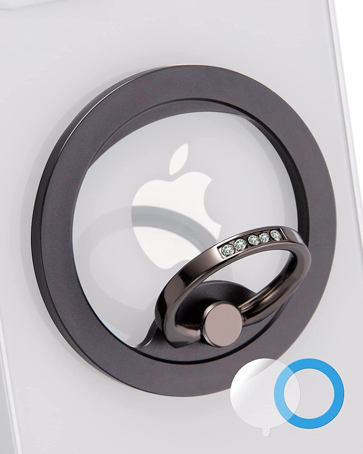 Magnetic Phone Grip (Maggo) Removable Phone Holder Stand Adjustable Finger Ring Grip Compatible with Magsafe for All Smartphone/Case (Rose Gold) Shenzhen Debao Keji Youxian Gongsi Black