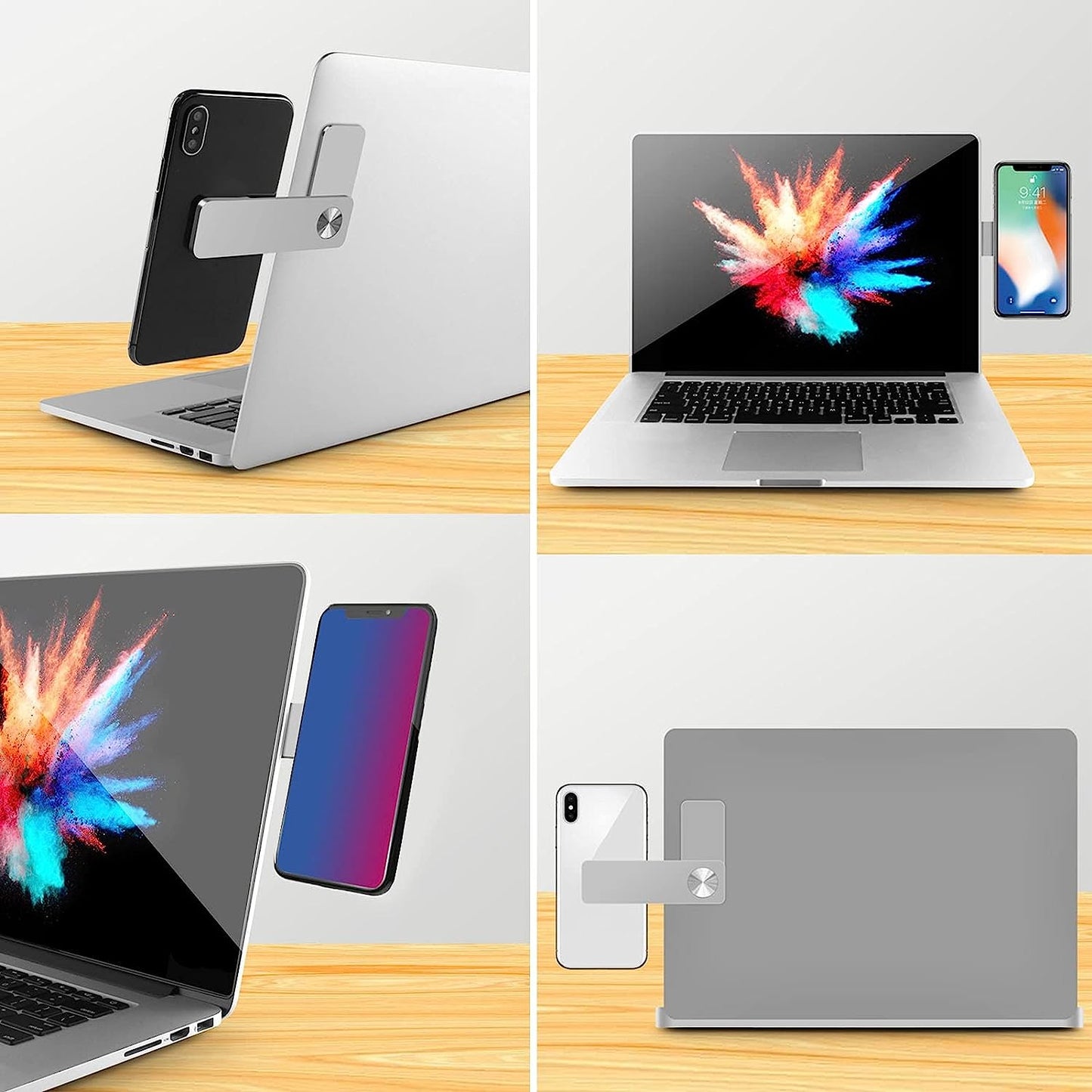 Magnetic Laptop Phone Holder, Slim Portable Foldable Computer Expansion Bracket for Home Office AXNOGAVH