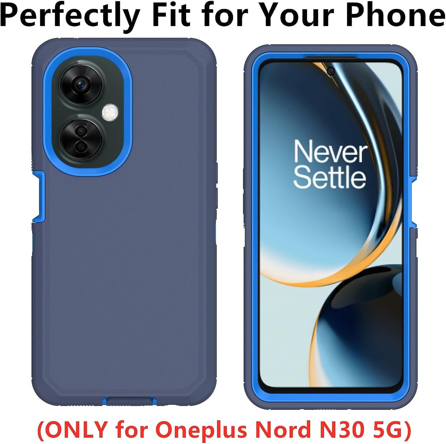 AZSXLG for Oneplus Nord N30 5G Case, Defender Case Heavy Duty Shockproof Dustproof 3 in 1 Rugged Protective Phone Cover for Oneplus Nord N30 (Blue) AZSXLG