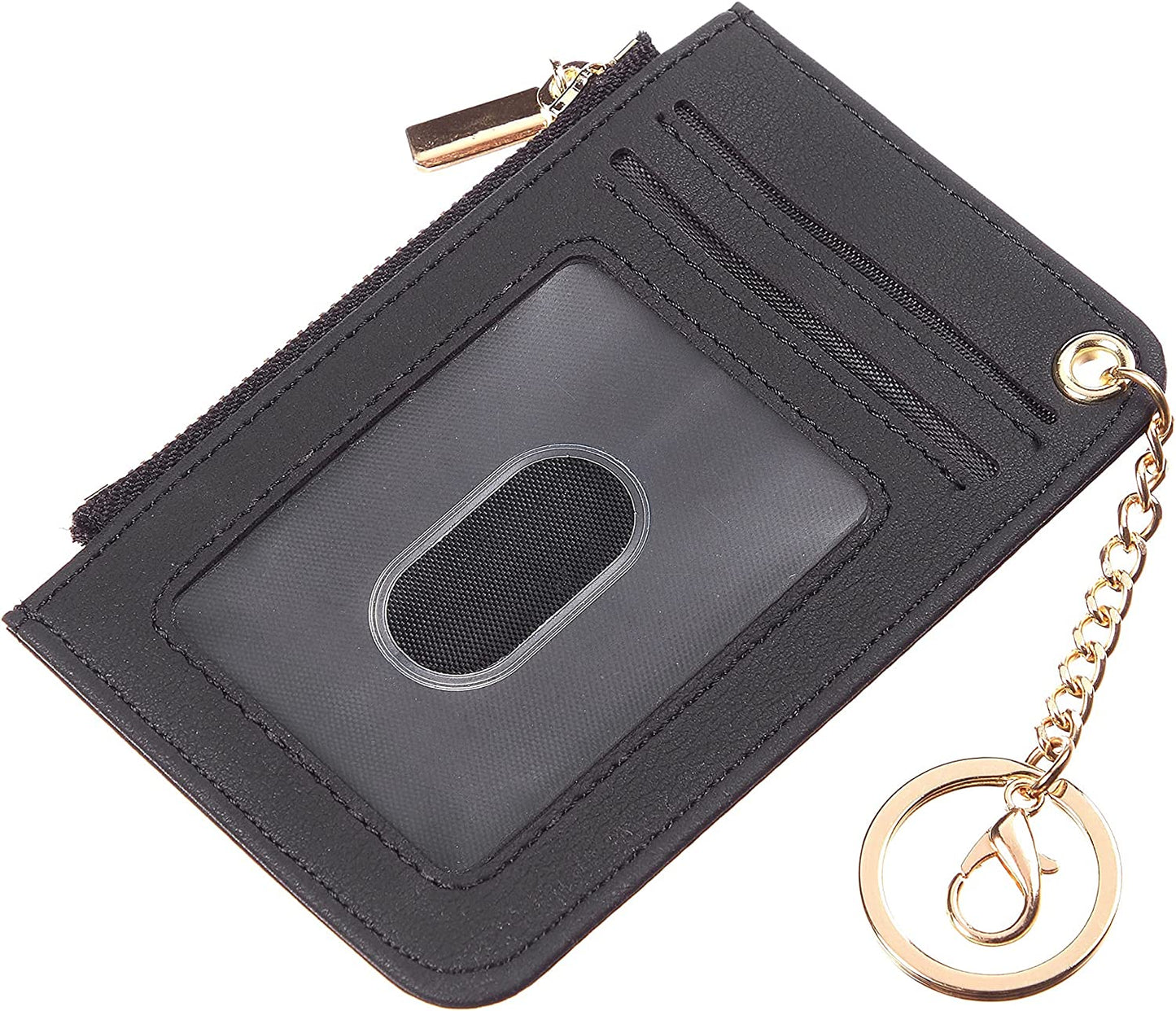 Hawanik Women'S Slim Keychain Wallet Compatible with Airtag Wallet Holder Case (Black) Hawanik