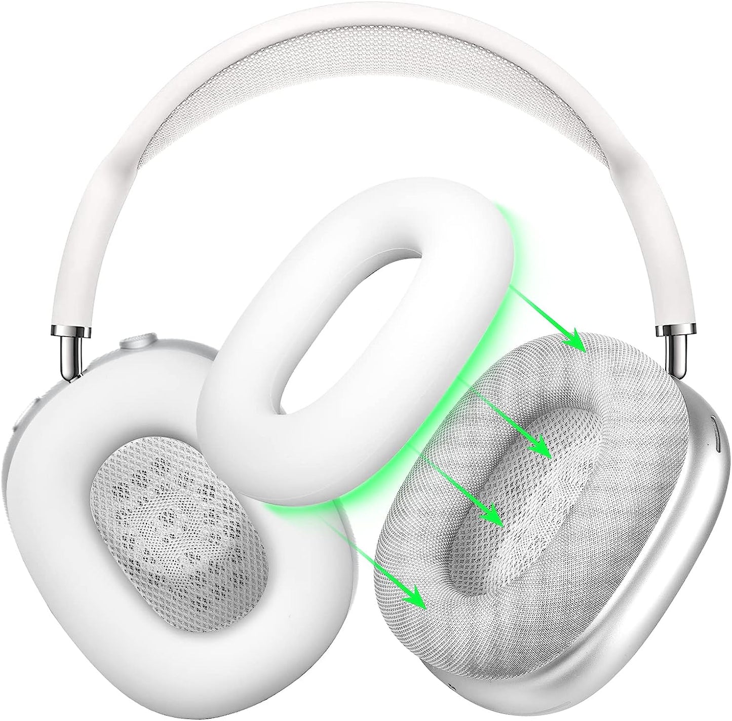 Filoto Airpods Max Cover, Silicone Earphone Protective Earpad Cover Accessories for Airpod Max Headphones Ear Cushions(White) Kerle