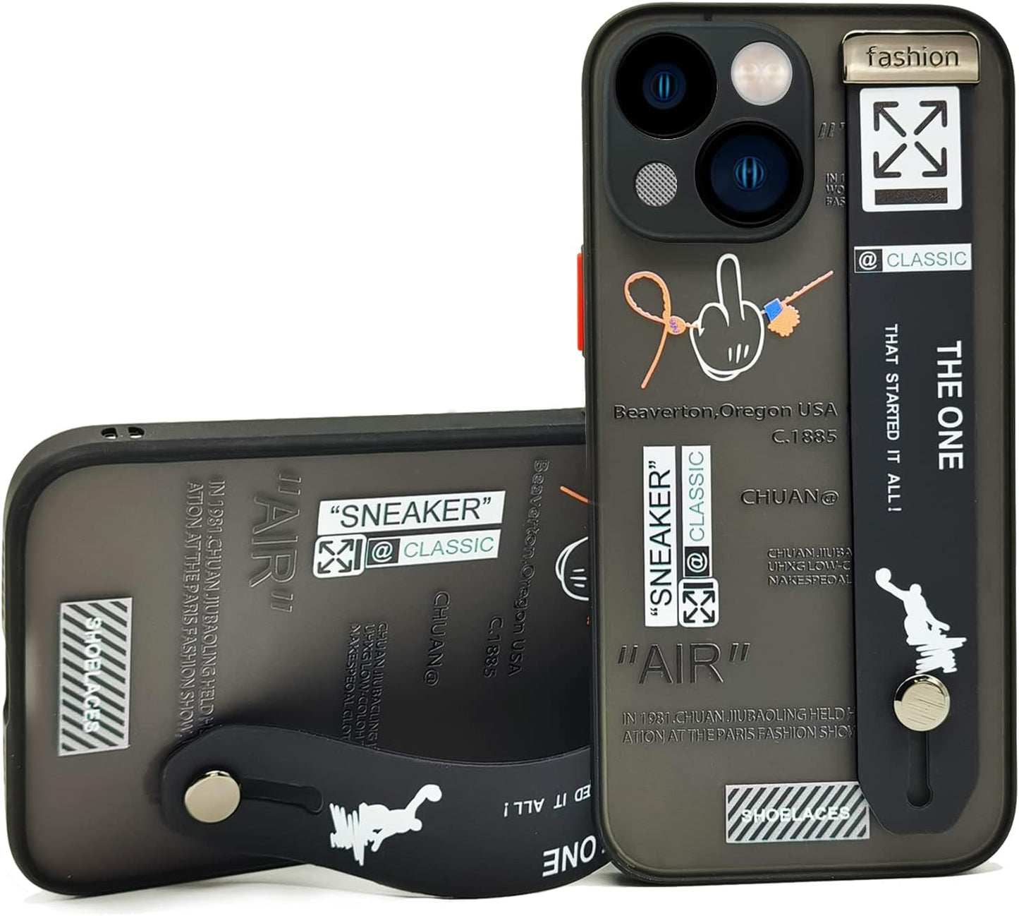 YIJIBANG for Iphone 12 Pro Case with Design Basketball Sports Shoes Pattern Slim Thin Clear Hard Back Shockproof with Adjustable Wristband Kickstand Loopy Phone Cover Men Boys Cool White Black PTyouhaowei Flyers Sports Iphone 13