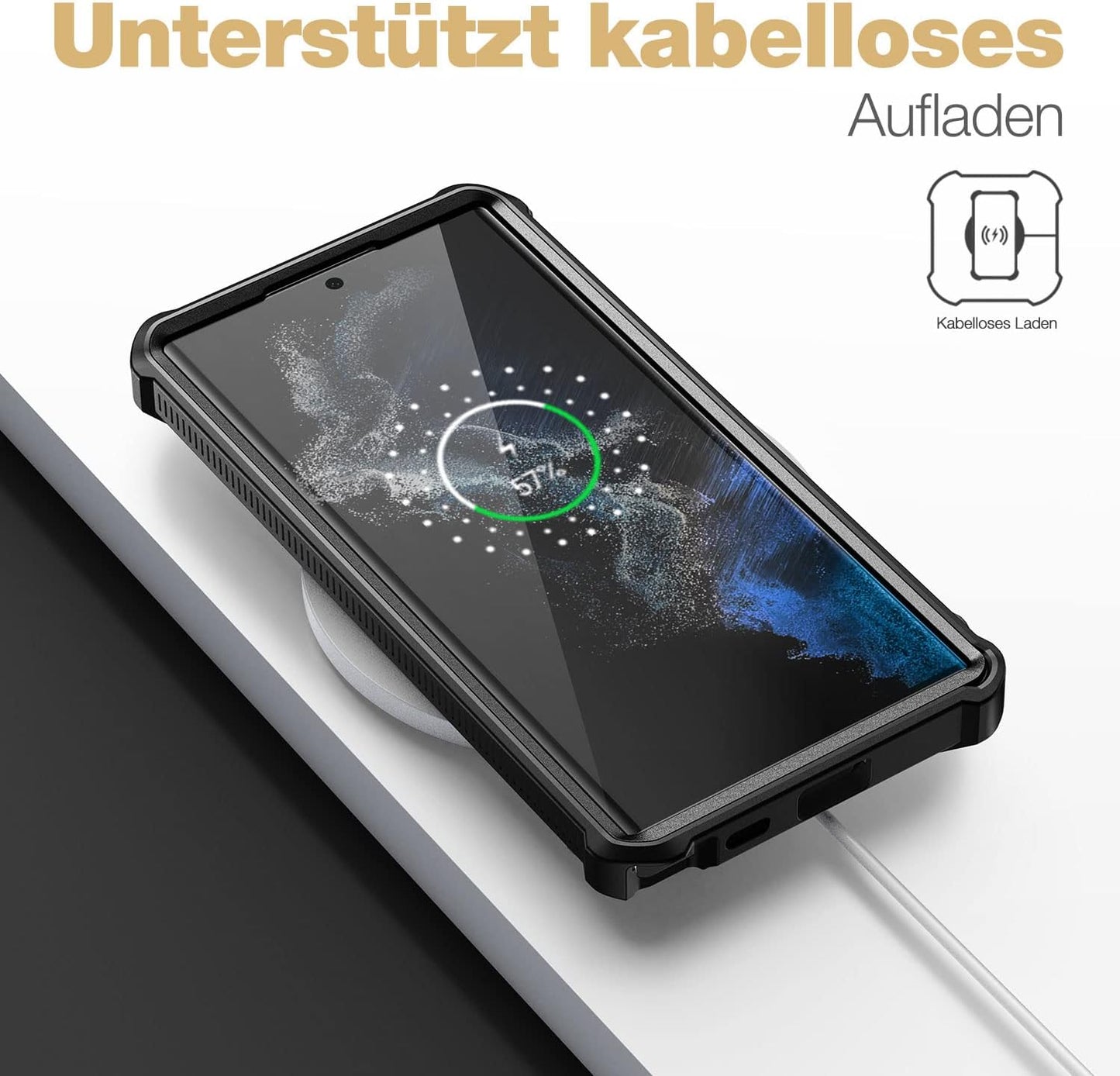 Dexnor for Samsung Galaxy S22 Ultra Case with Screen Protector,Translucent 360 Full Body Rugged Protective Shockproof Hard Cover Heavy Duty Defender Bumper for Samsung Galaxy S22 Ultra 5G 6.8''-Black Dexnor