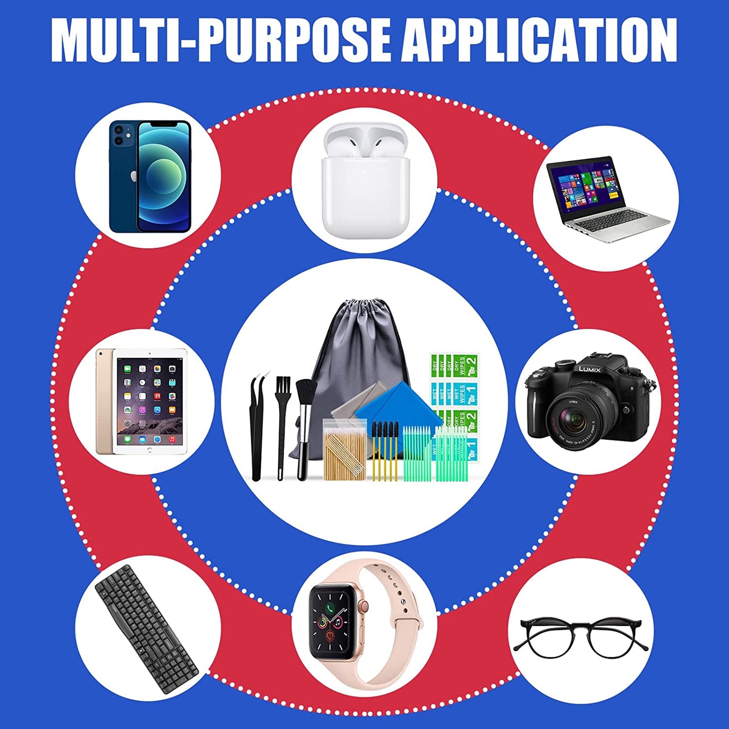 Cell Phone Cleaning Kit, Speaker Cleaner for Iphone, Charging Port Cleaning Tool, Electronic Cleaning Kit, Compatible with Airpods Earbuds Camera USB C Lightning Port Ipad (140PCS) Aispour