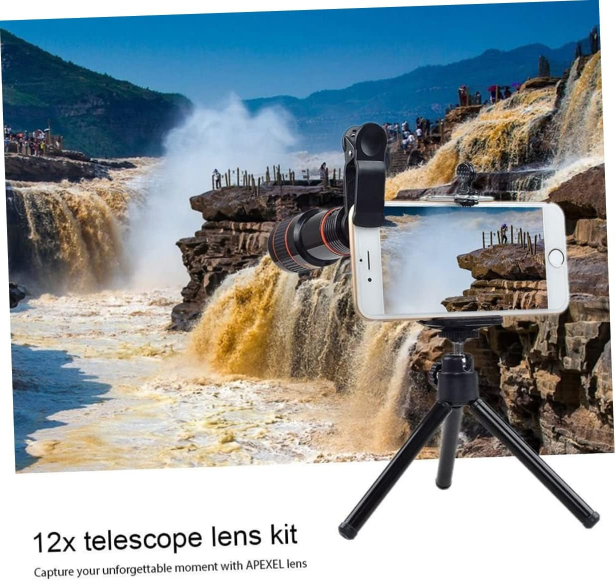 Generic 1 Set Cell Phone Camera Lens Smartphone Camera Lens Phone Camera Lens 12X Telephoto Lens Telephoto Lens with Tripod Optical Cell Phone Lens 12X Telephoto Lens Telescope Telephone Generic