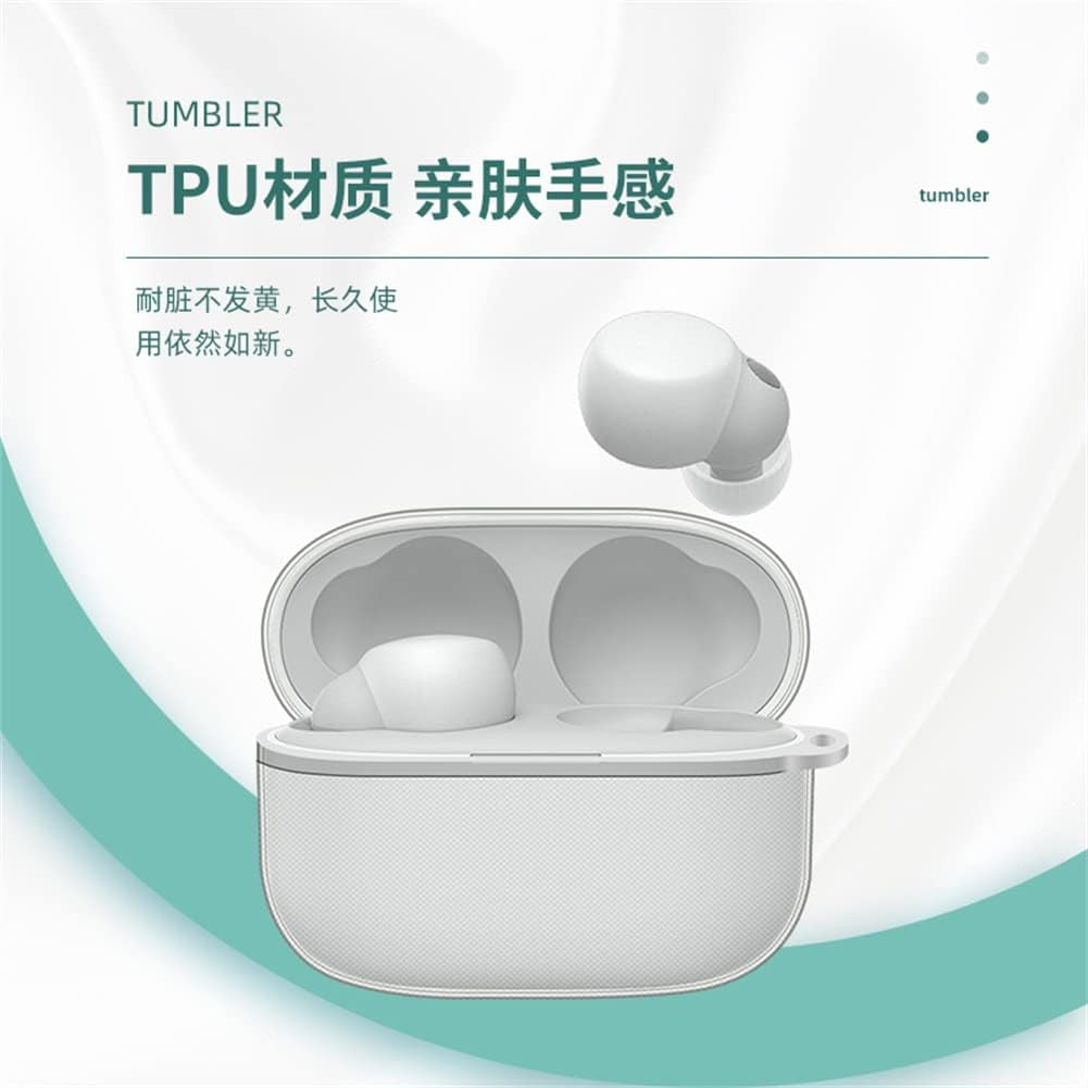 2 Pack Soft TPU Protective Clear Case Cover Compatible with Sony Linkbuds S WF-LS900N Earbuds, Protective Skin Sleeve with Key Chain (Transparent) DAYJOY